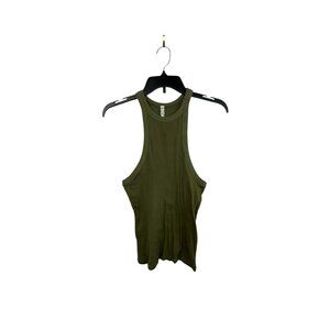 We The Free by Free People Olive Green Ribbed Racerback Tank Top Women’s Small
